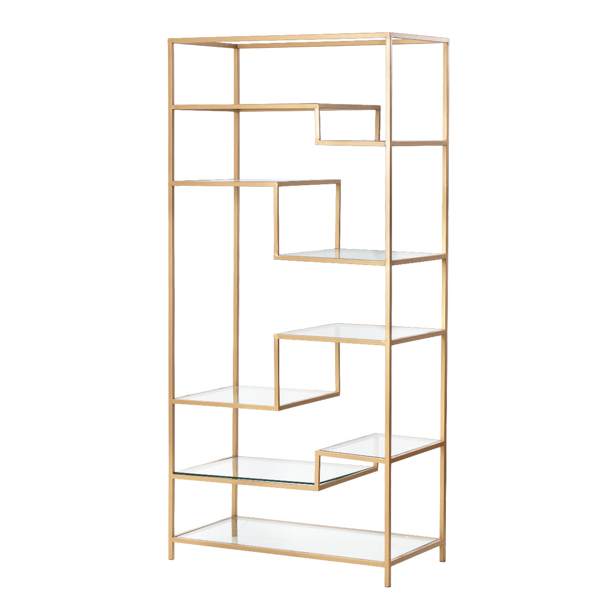 ESTANTERIA METAL DORADA BALDAS CRISTAL 82x42x173CM