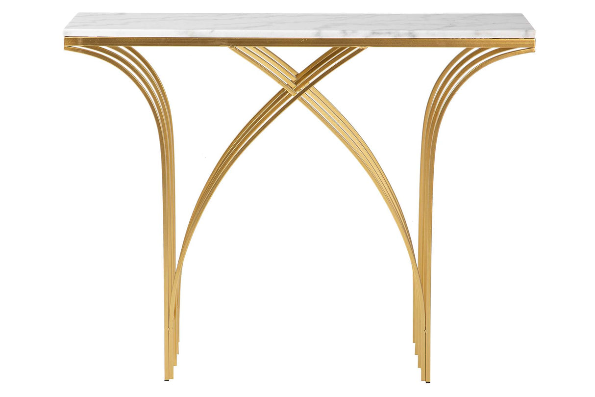 Console en métal en marbre blanc 104x30x79 cm