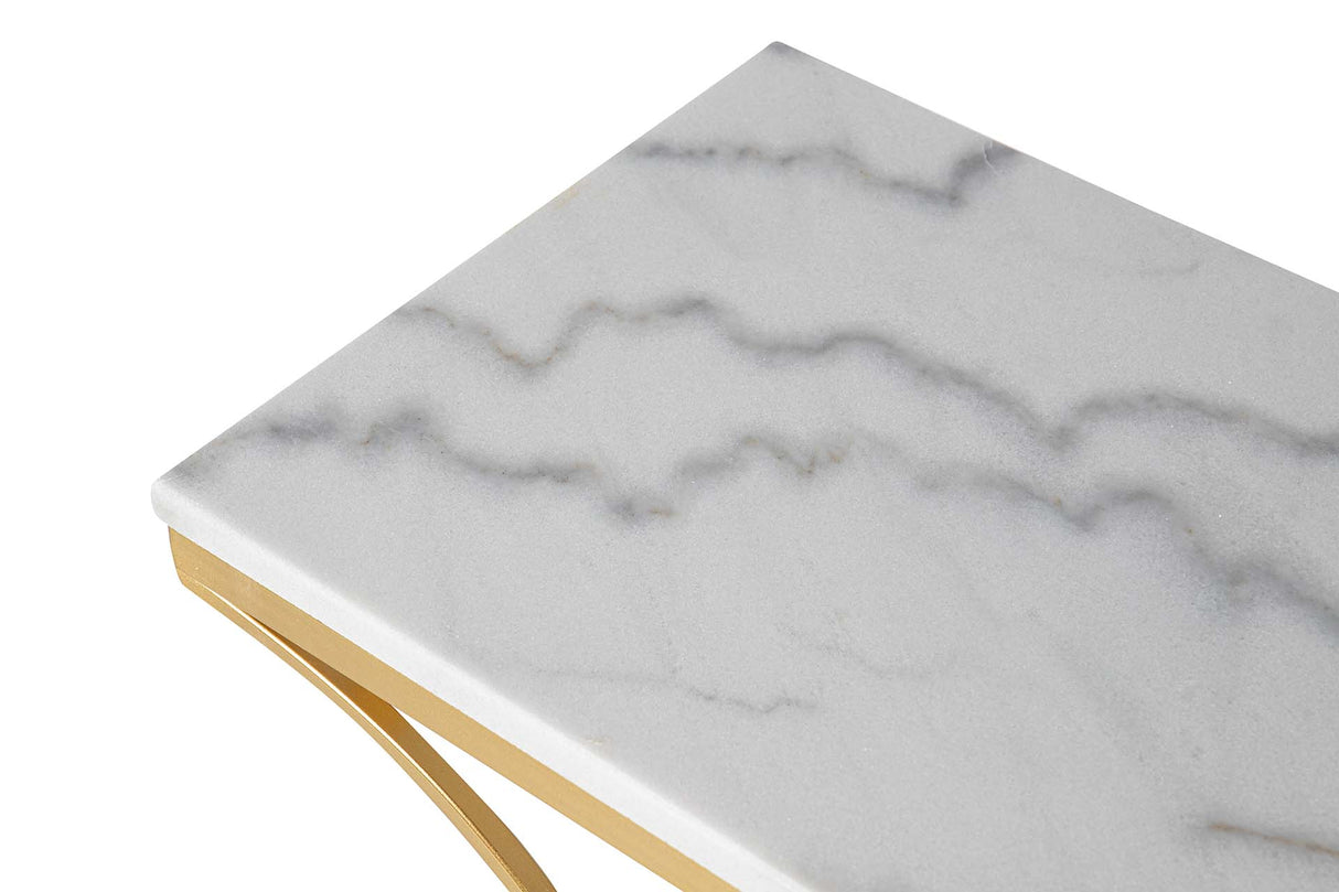 Console en métal en marbre blanc 104x30x79 cm