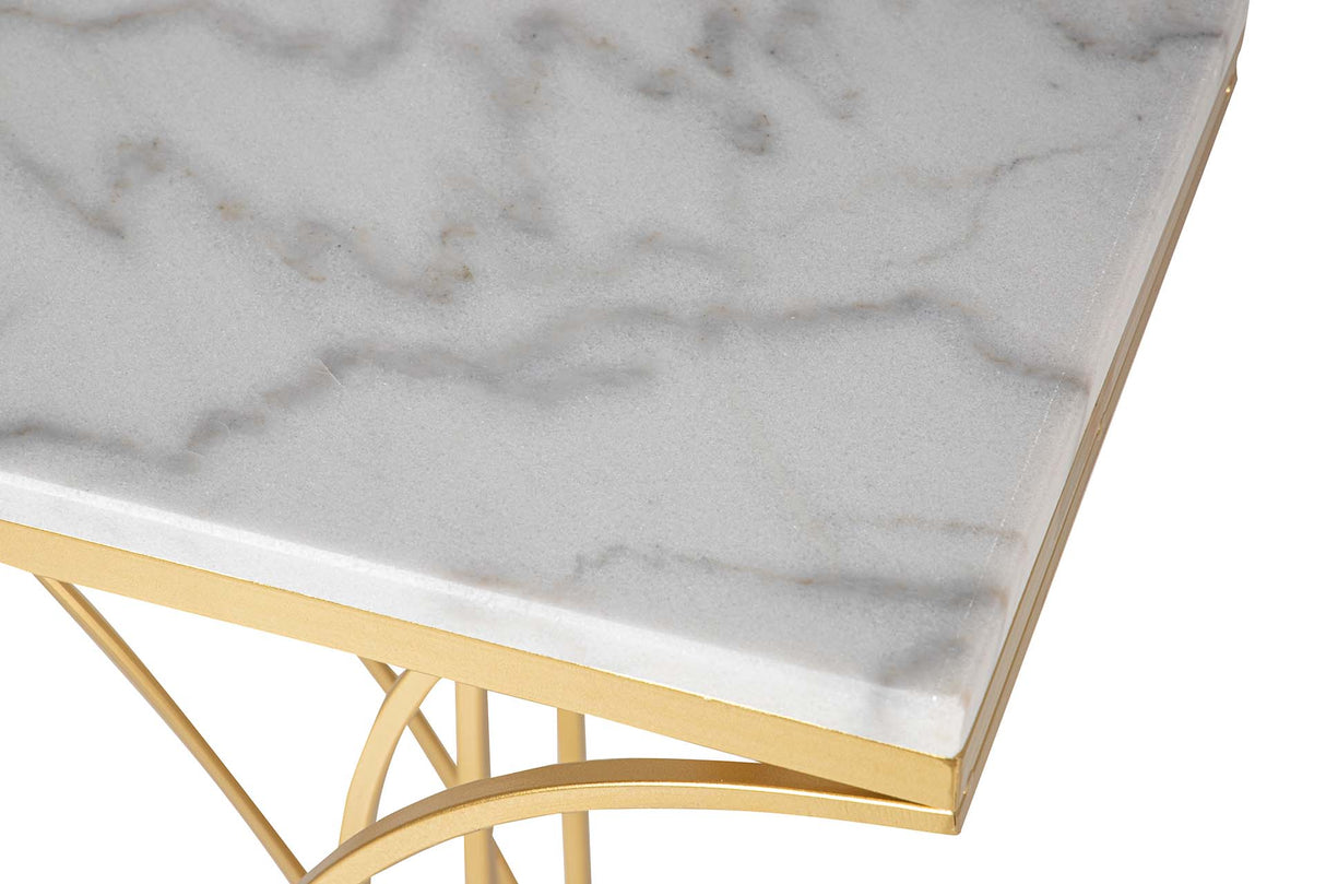 Console en métal en marbre blanc 104x30x79 cm