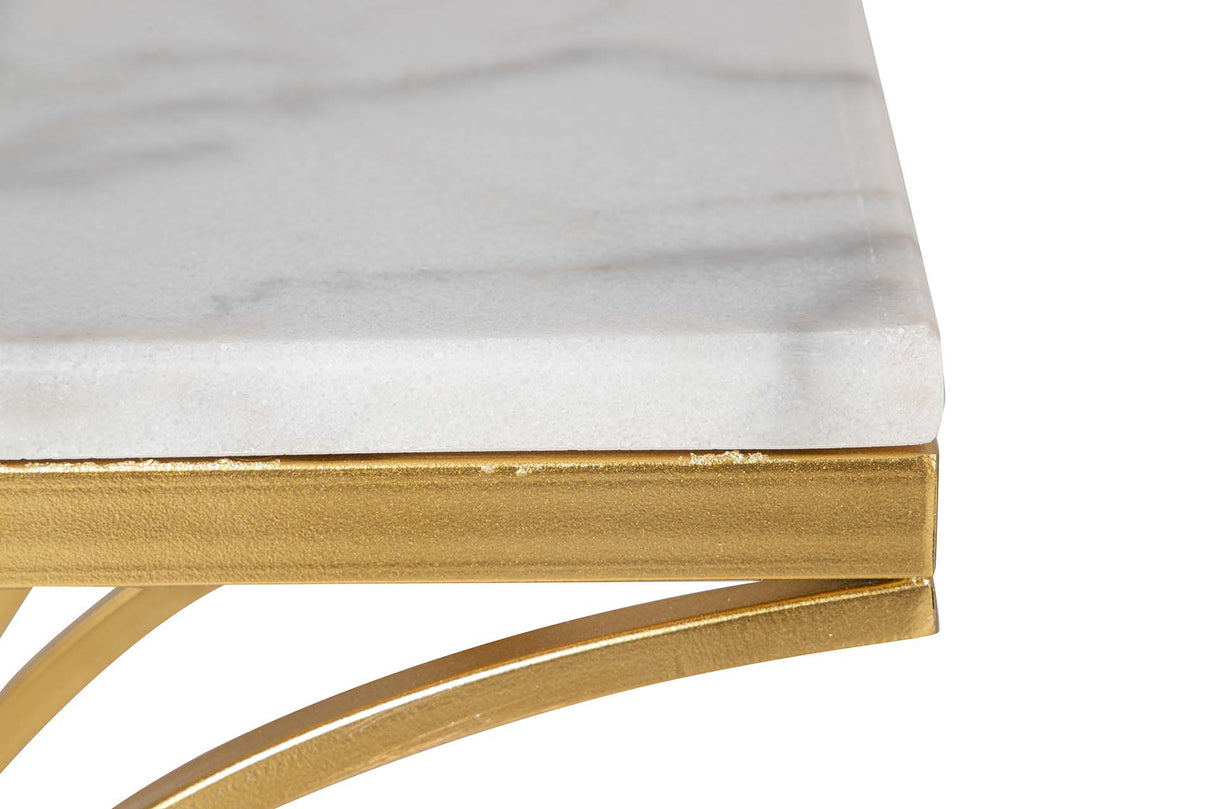 Console en métal en marbre blanc 104x30x79 cm