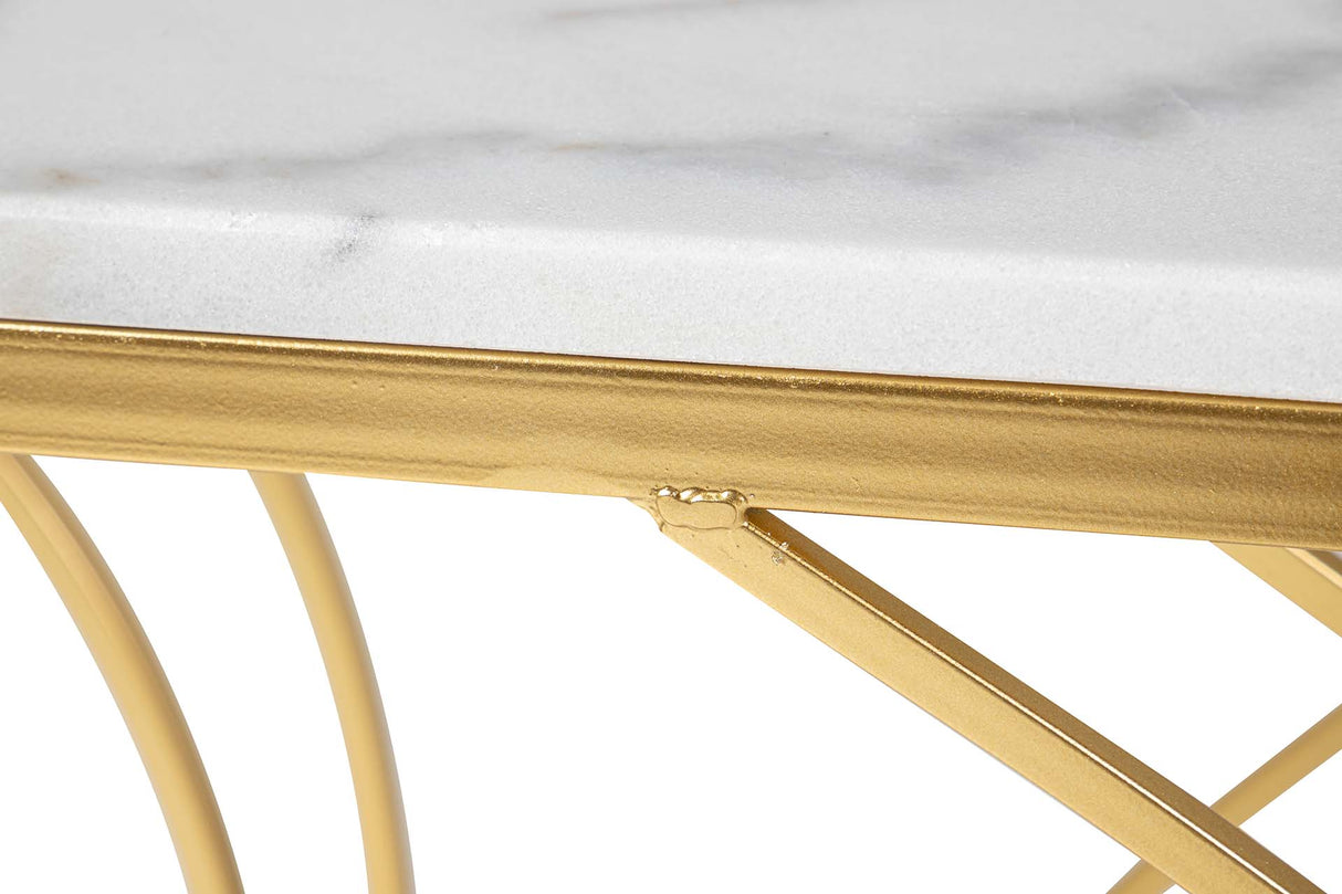 Console en métal en marbre blanc 104x30x79 cm