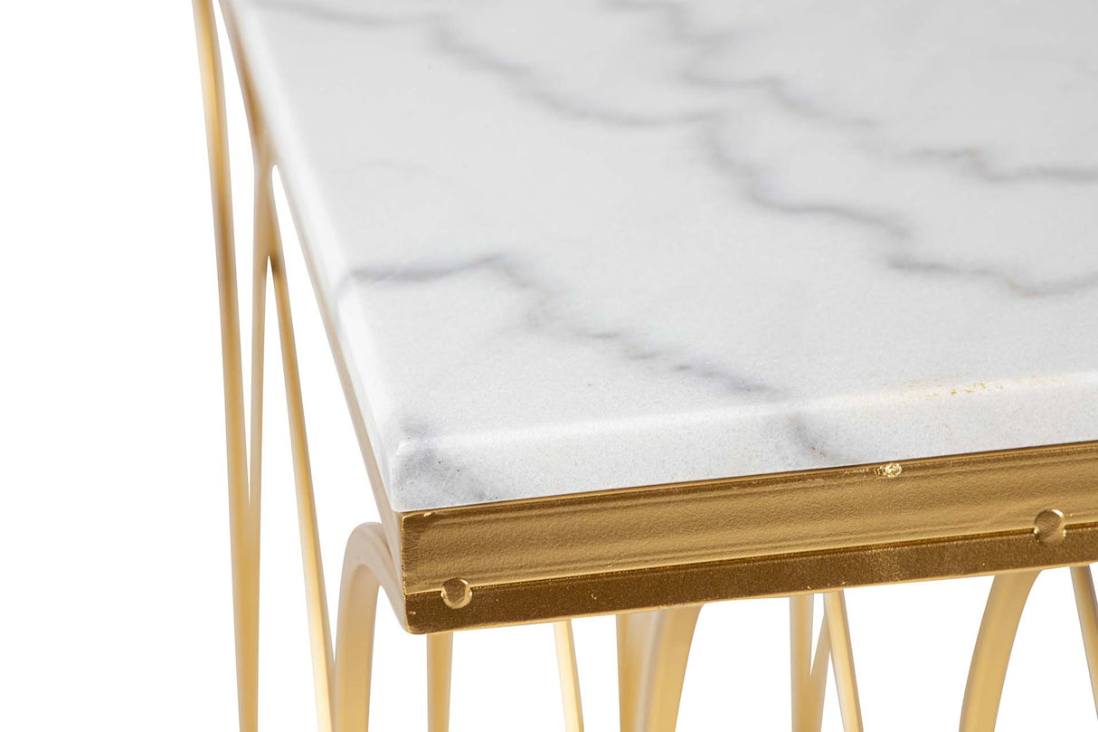 Console en métal en marbre blanc 104x30x79 cm