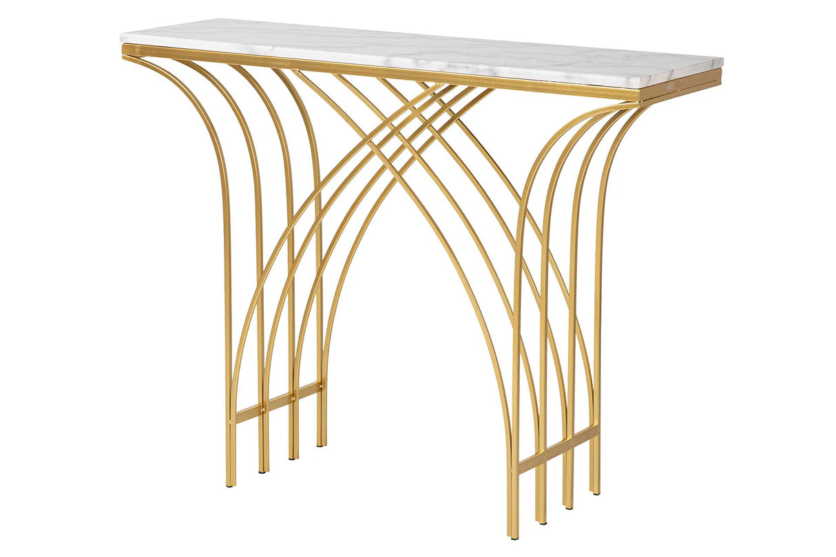 Console en métal en marbre blanc 104x30x79 cm
