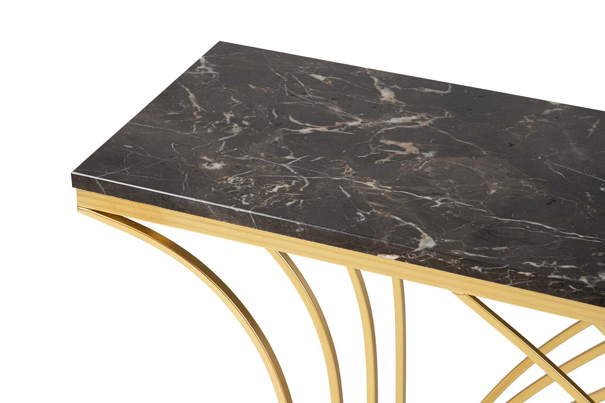 Console en métal Marmol noir 104x30x79 cm