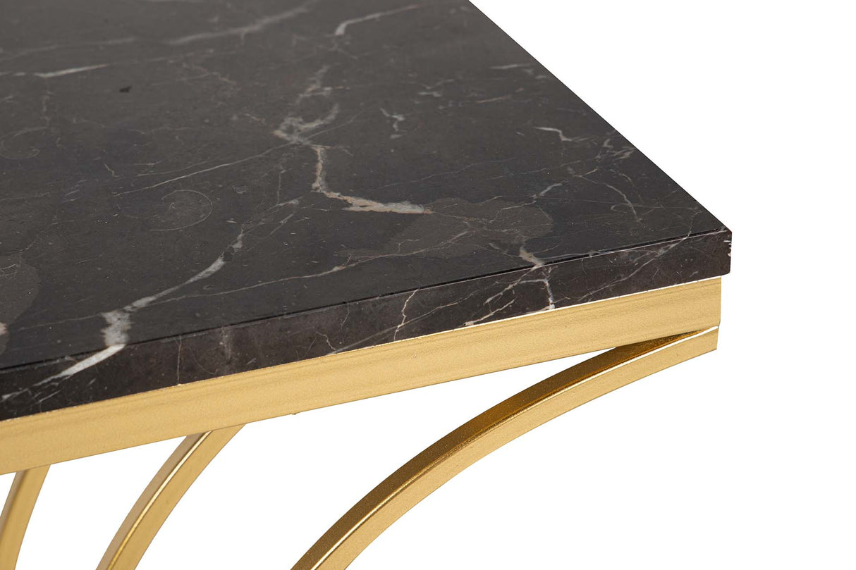 Console en métal Marmol noir 104x30x79 cm