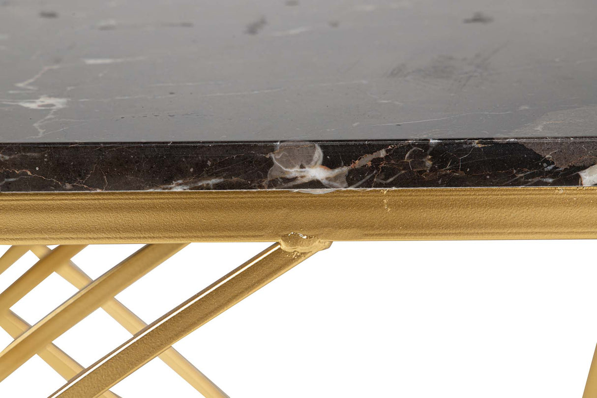 Console en métal Marmol noir 104x30x79 cm