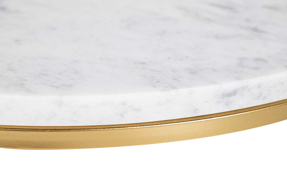 SET 2 MESAS METAL MARMOL 60x60x41 50x50x38 CM