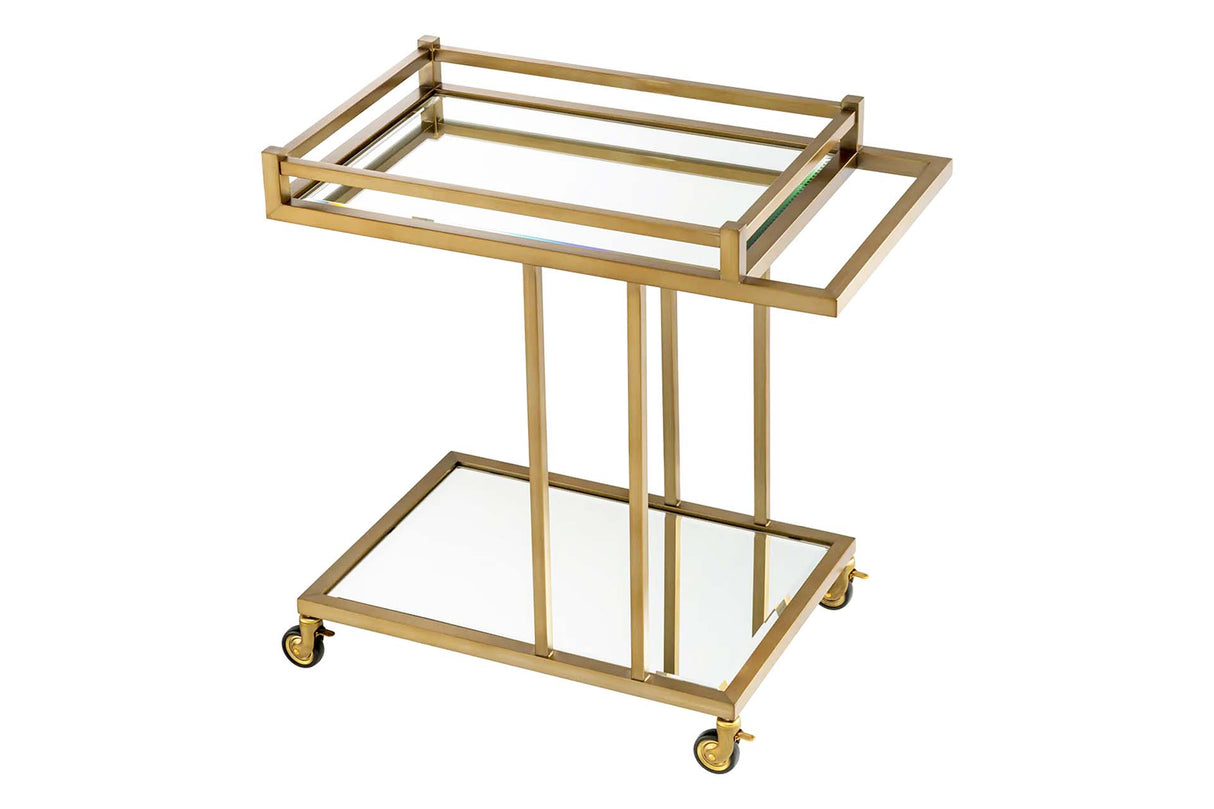 CAMARERA METAL CRISTAL DORADA 78x46x74 CM