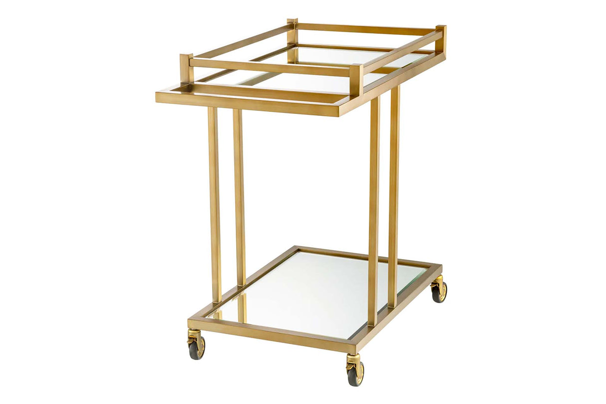 CAMARERA METAL CRISTAL DORADA 78x46x74 CM