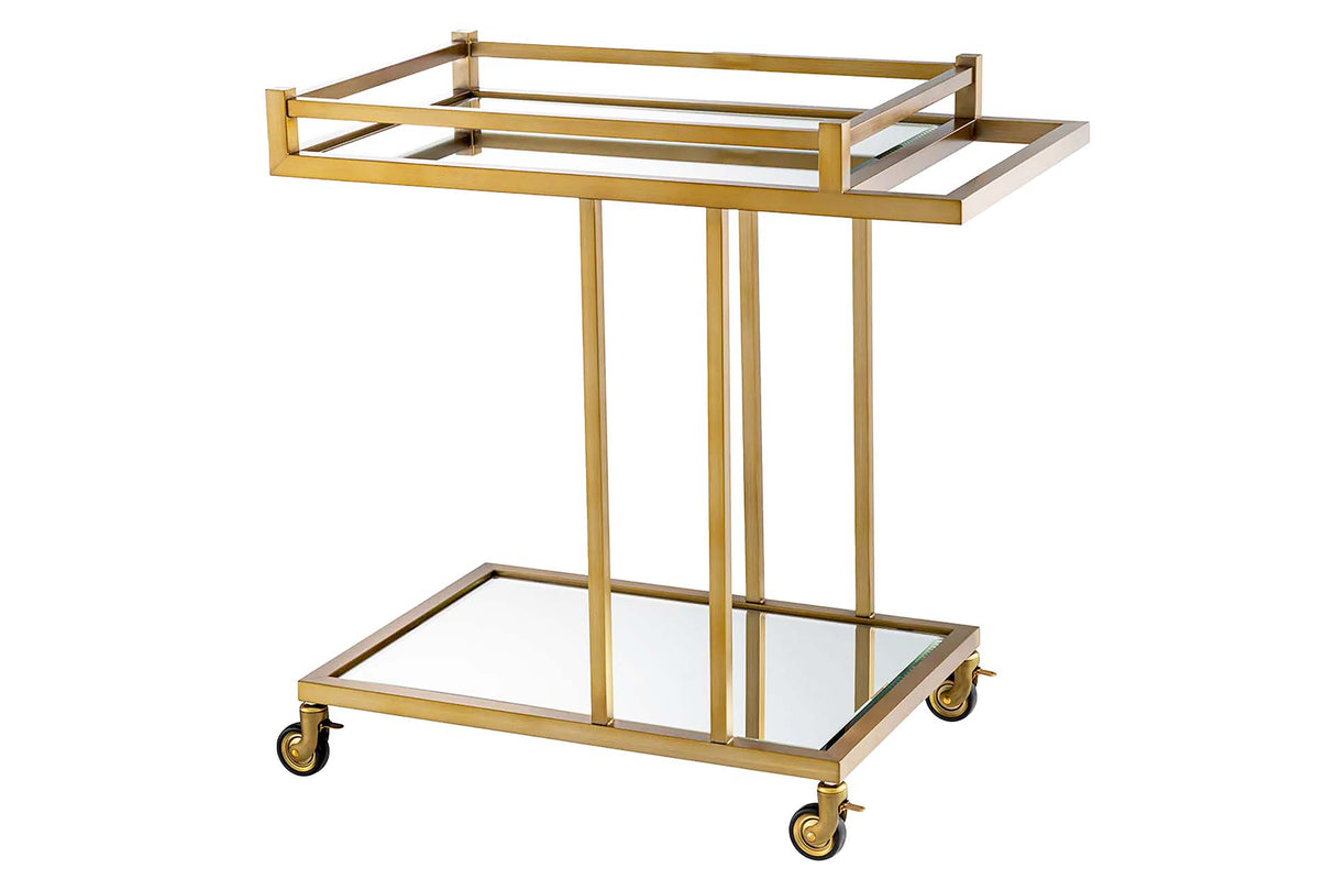 CAMARERA METAL CRISTAL DORADA 78x46x74 CM