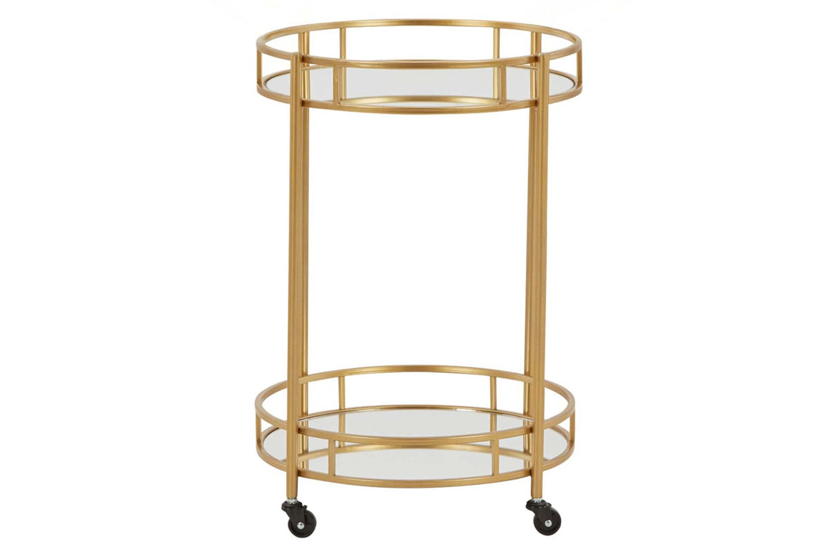 CAMARERA METAL CRISTAL DORADA 70x47x76 CM