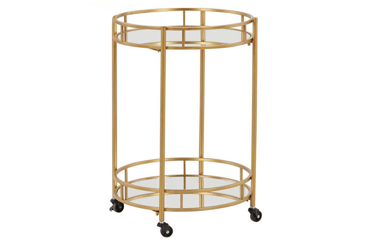 CAMARERA METAL CRISTAL DORADA 70x47x76 CM