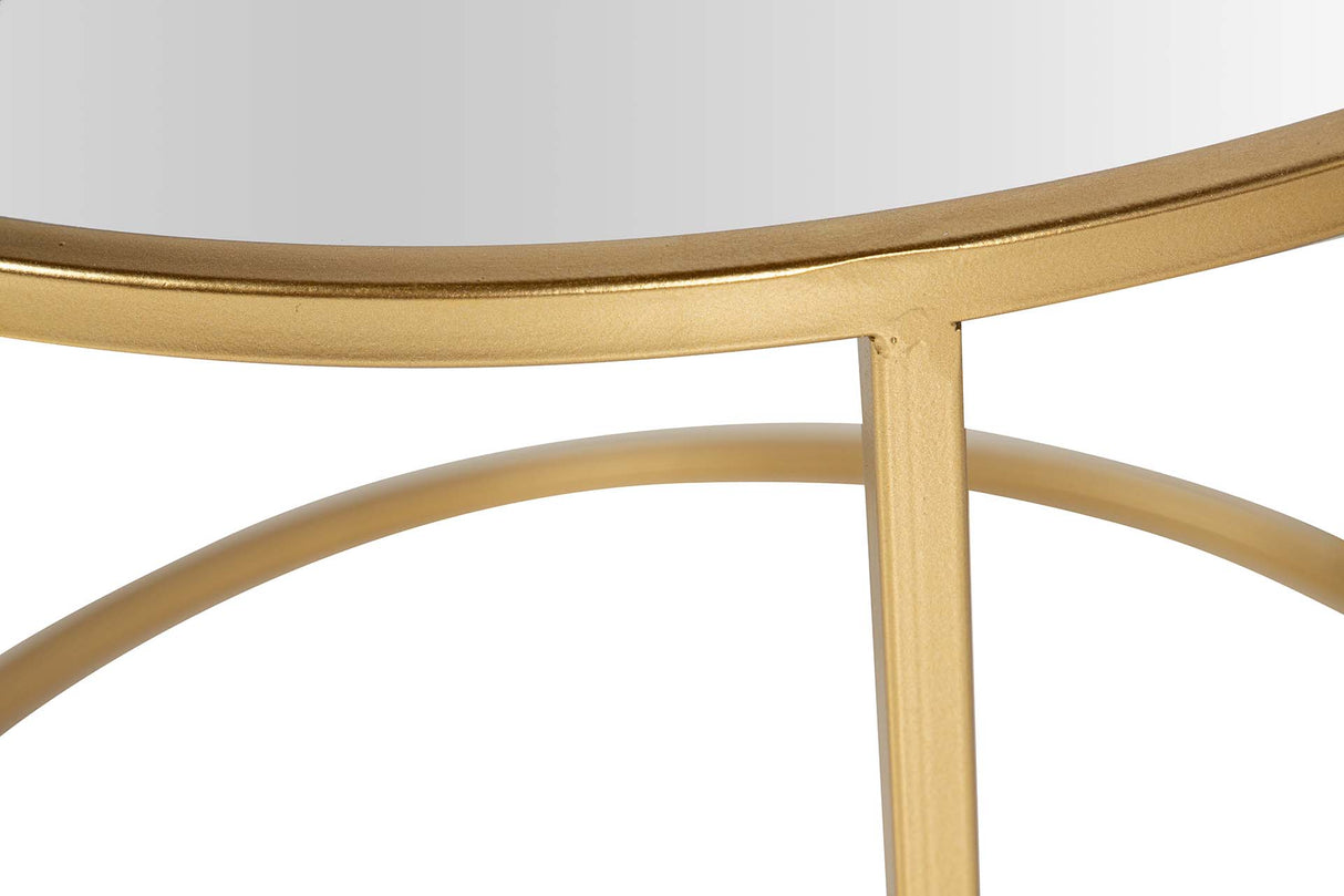 SET 2 MESAS NIDO METAL ESPEJO 60x60x41 50x50x38 CM