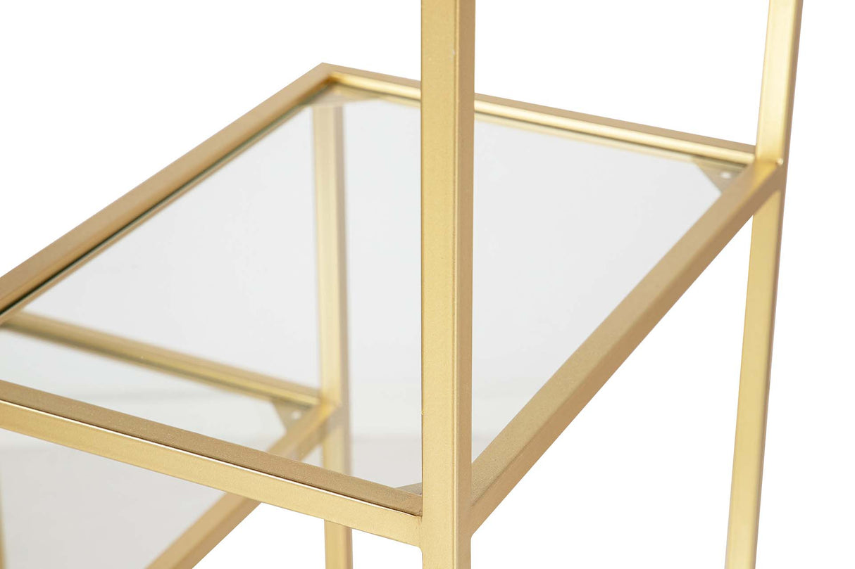 ESTANTERIA METAL DORADA BALDAS CRISTAL 60x42x174CM