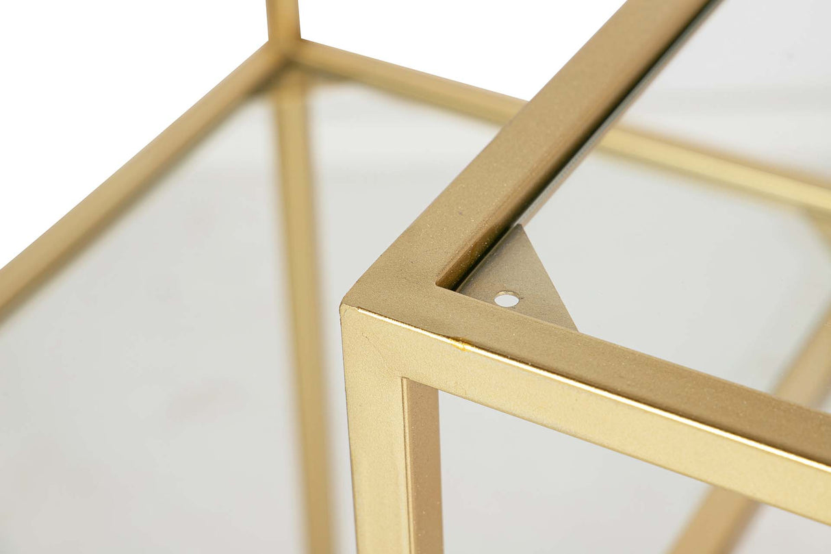 ESTANTERIA METAL DORADA BALDAS CRISTAL 60x42x174CM