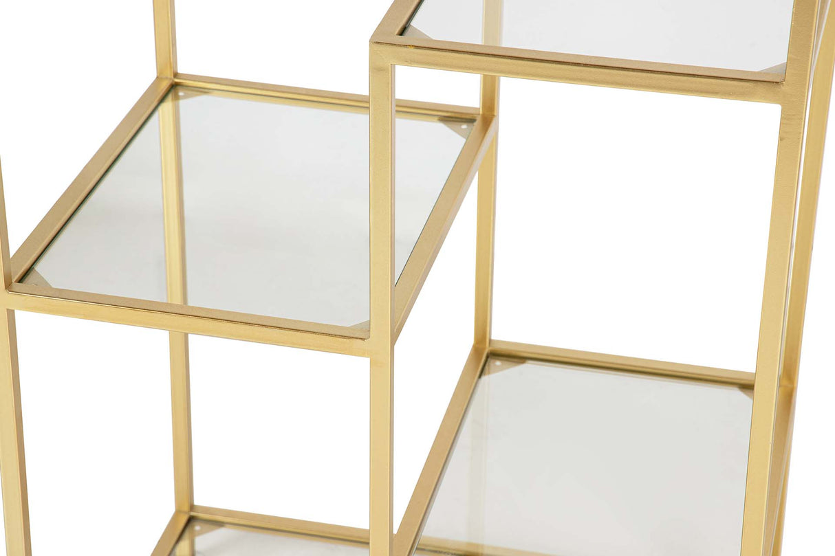 ESTANTERIA METAL DORADA BALDAS CRISTAL 60x42x174CM