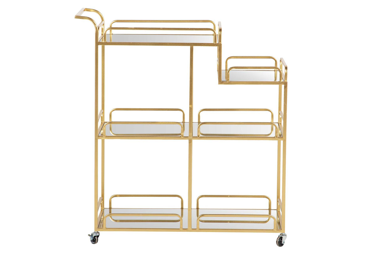 CAMARERA METAL DORADO CRISTAL 75x40x85 CM
