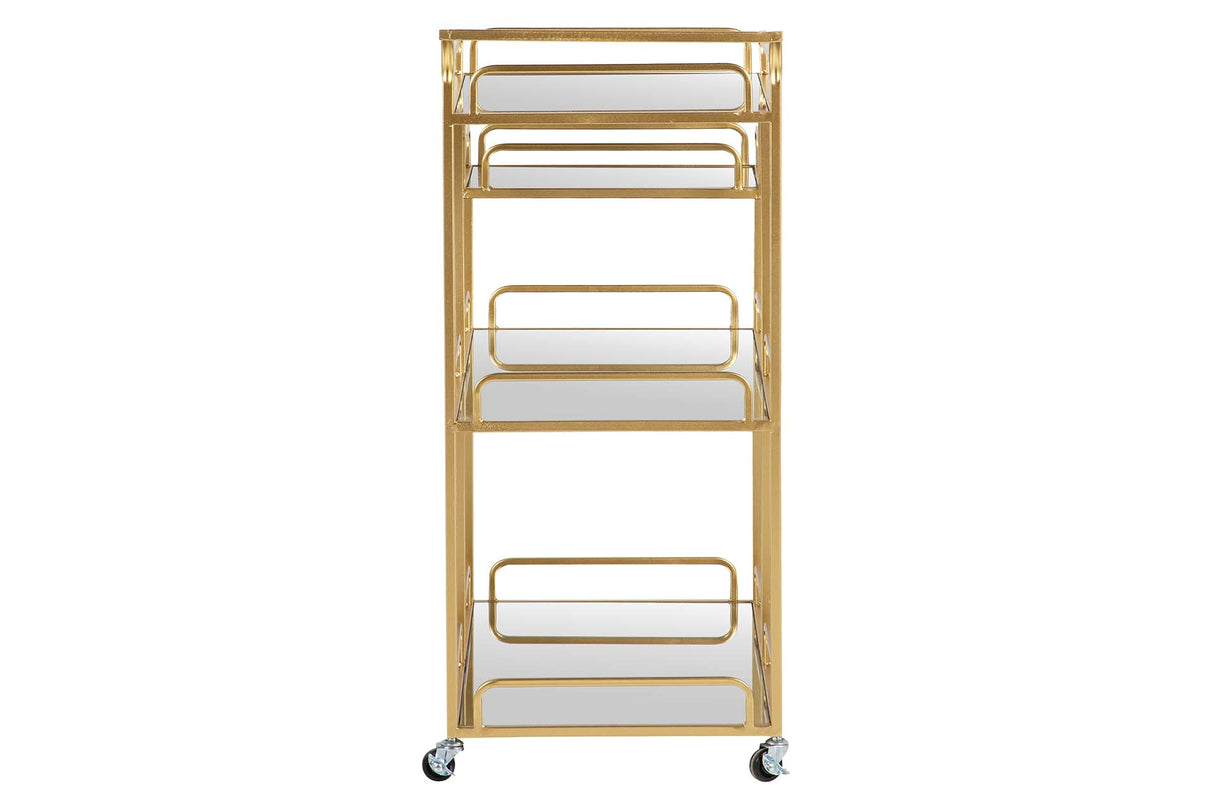 CAMARERA METAL DORADO CRISTAL 75x40x85 CM