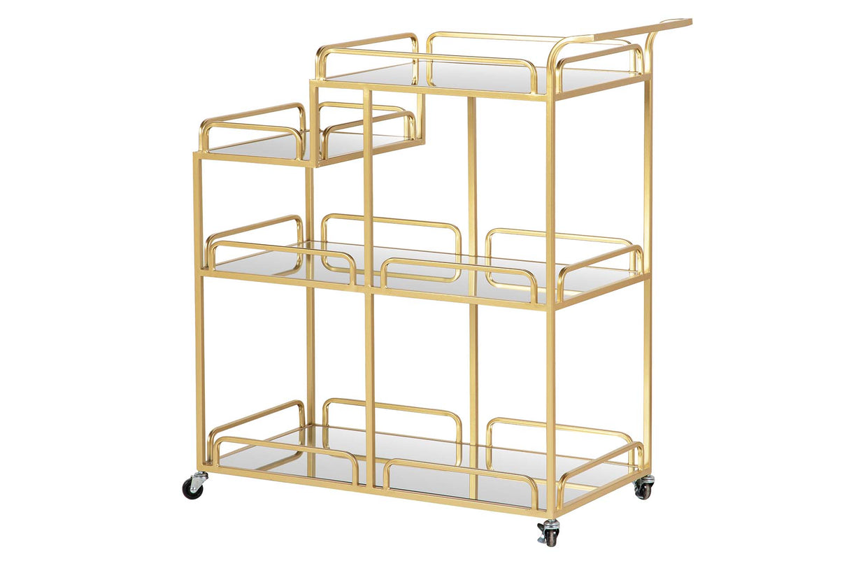 CAMARERA METAL DORADO CRISTAL 75x40x85 CM