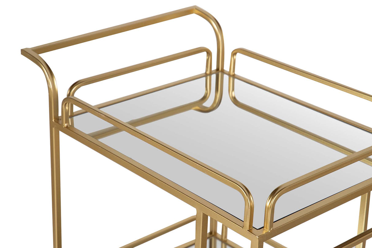 CAMARERA METAL DORADO CRISTAL 75x40x85 CM