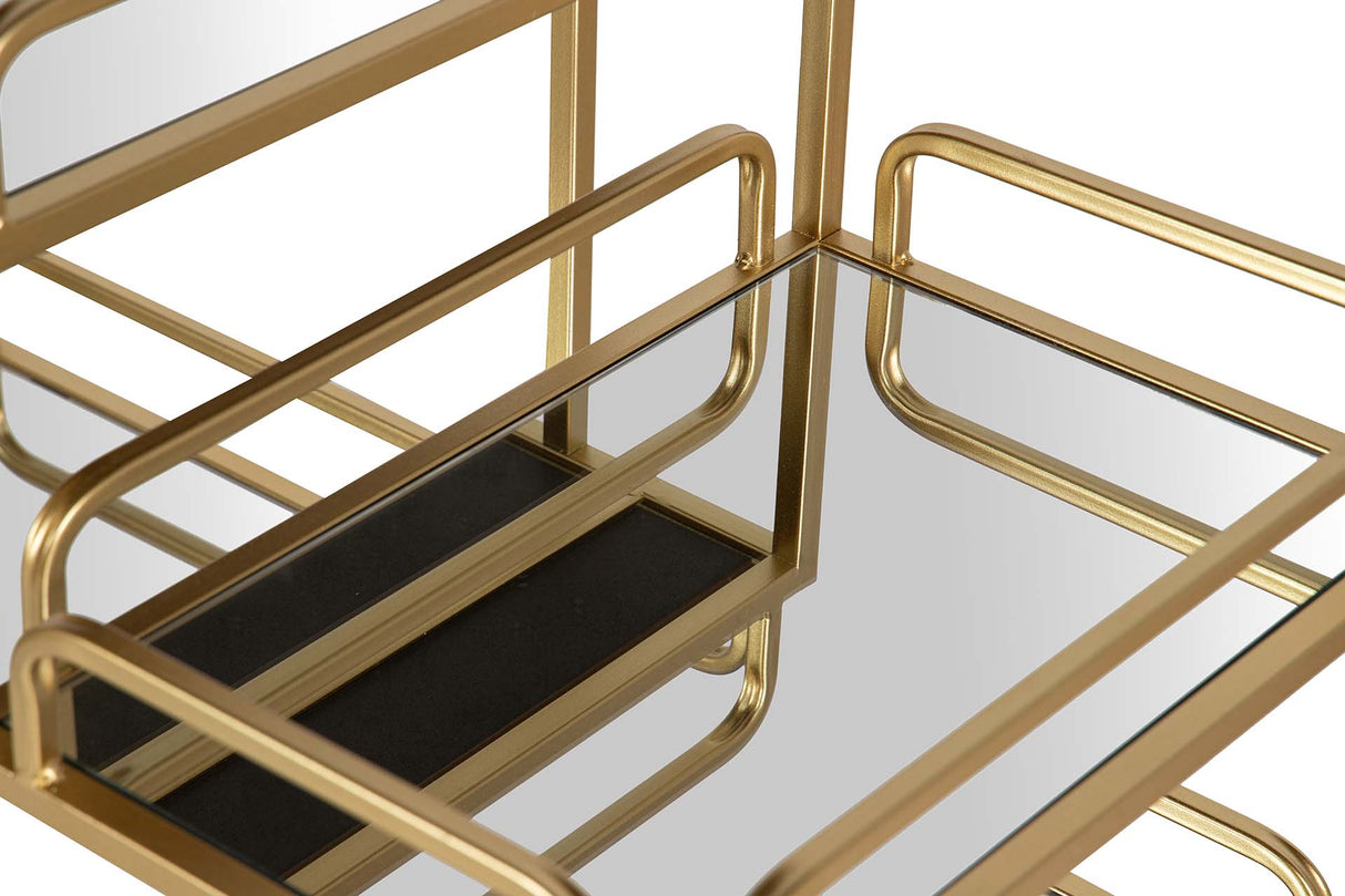 CAMARERA METAL DORADO CRISTAL 75x40x85 CM