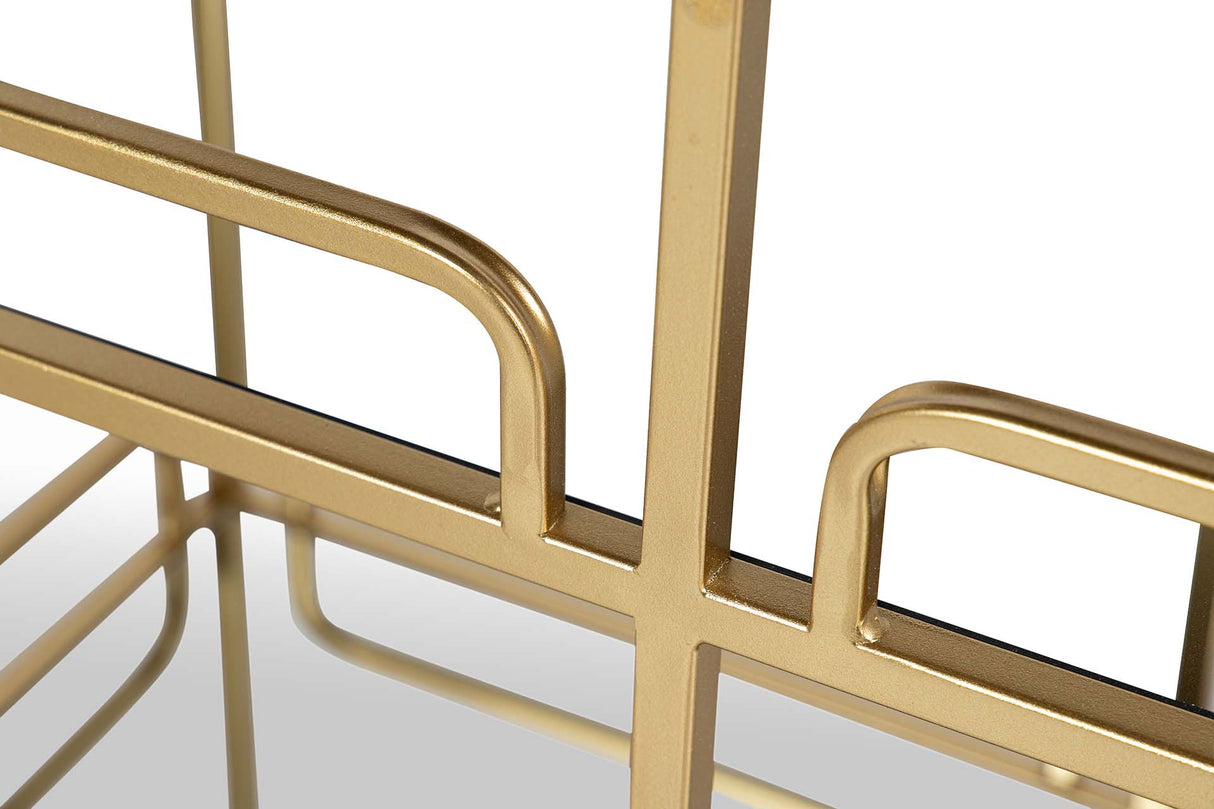 CAMARERA METAL DORADO CRISTAL 75x40x85 CM