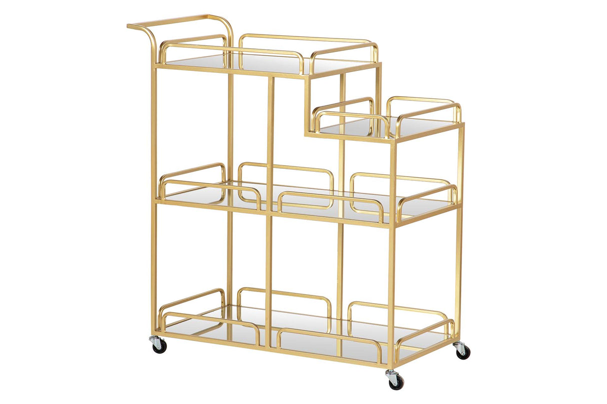 CAMARERA METAL DORADO CRISTAL 75x40x85 CM