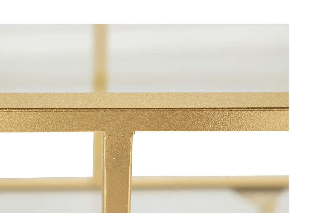 CONSOLA METAL ESPEJO DORADO 120x30x80 CM