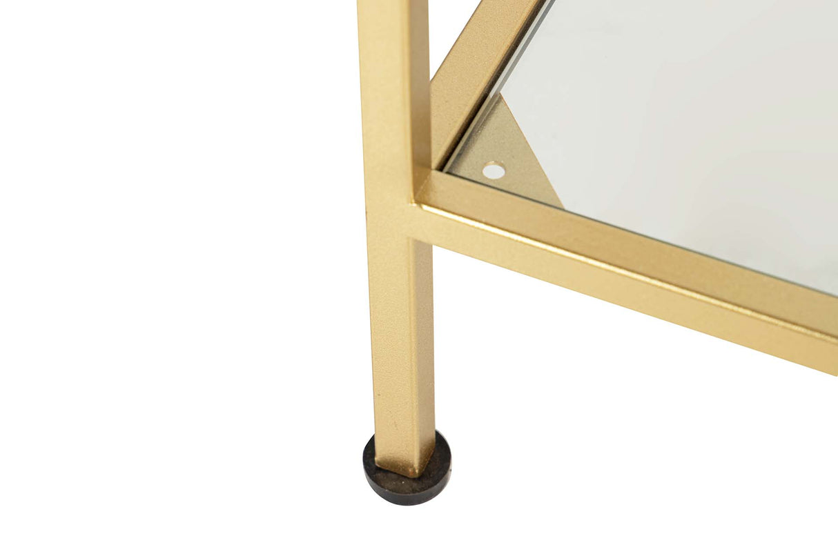 CONSOLA METAL ESPEJO DORADO 120x30x80 CM