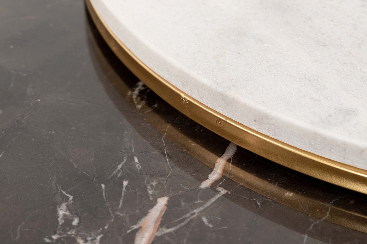 SET 2 MESAS NIDO MARMOL METAL 60x60x41/50x50x38 CM