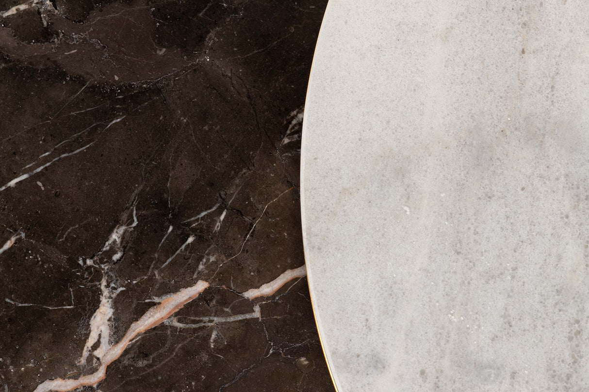 SET 2 MESAS NIDO MARMOL METAL 60x60x41/50x50x38 CM