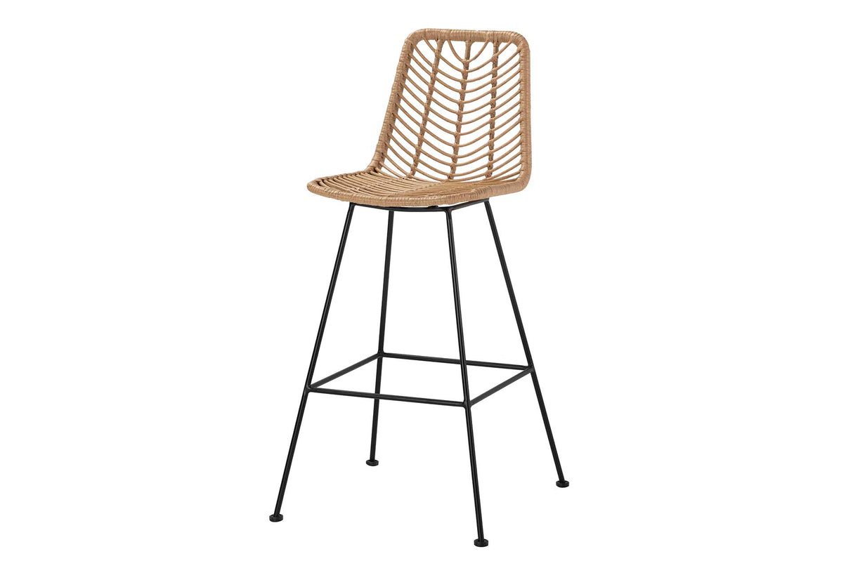 TABURETE RATAN SINTETICO NATURAL NEGRO 53x58x109CM