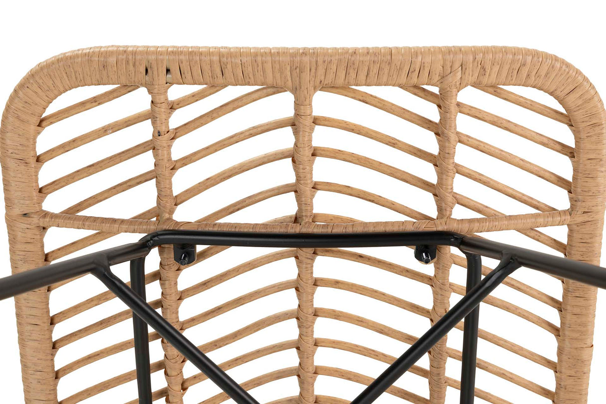 Black Natural Synthetic Ratan 46x60x83 cm