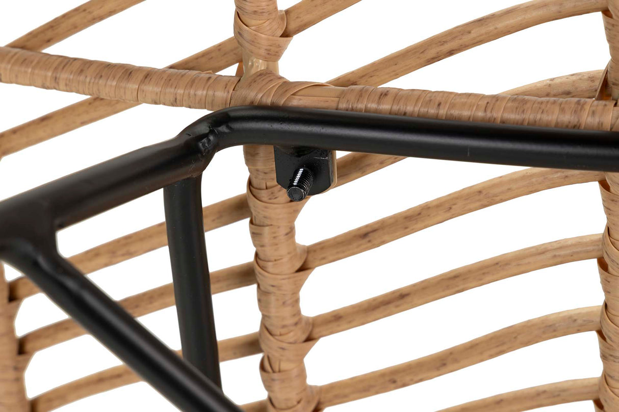 Black Natural Synthetic Ratan 46x60x83 cm