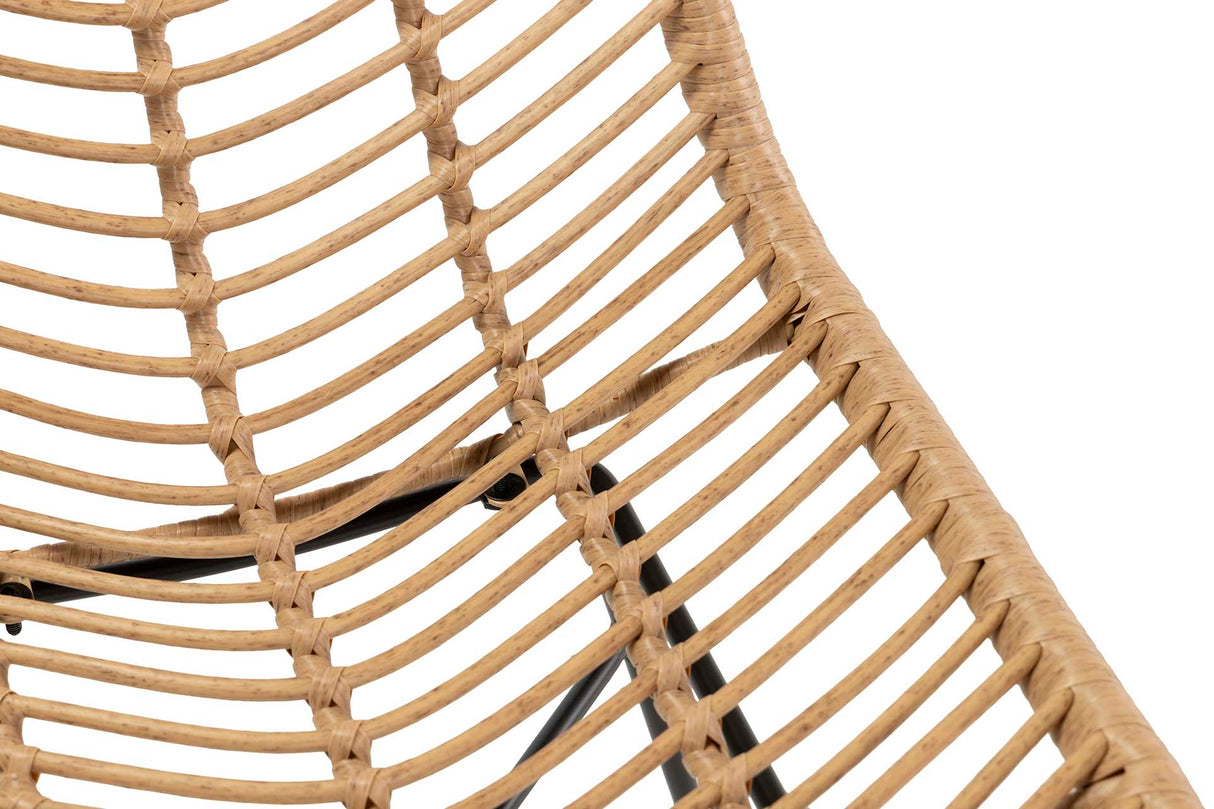 Black Natural Synthetic Ratan 46x60x83 cm