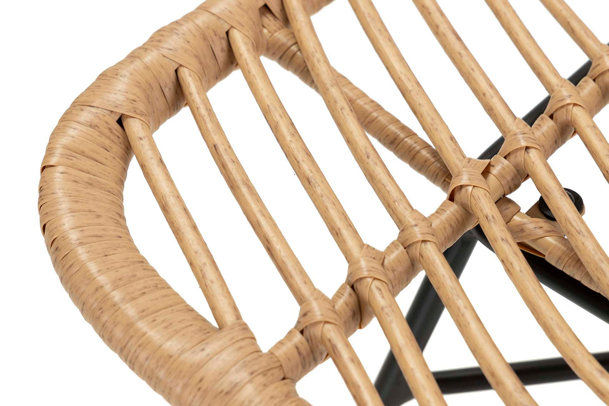 Black Natural Synthetic Ratan 46x60x83 cm