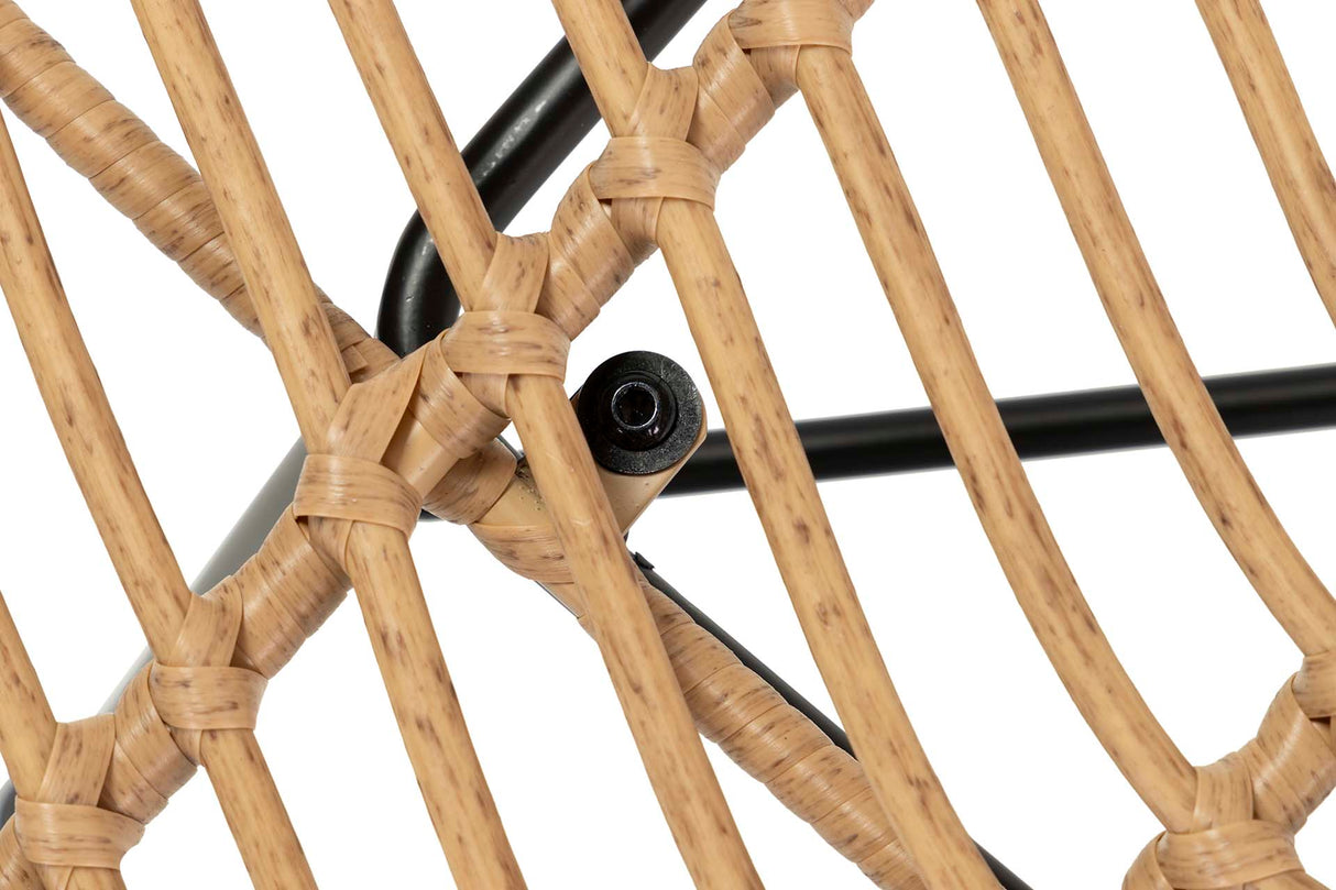 Black Natural Synthetic Ratan 46x60x83 cm