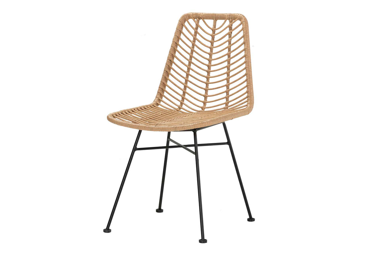 Black Natural Synthetic Ratan 46x60x83 cm