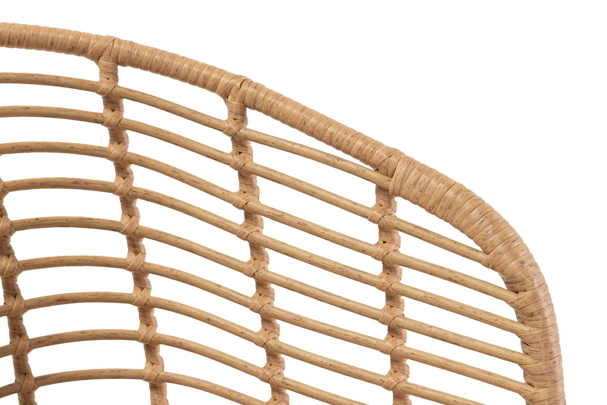 SILLA RATAN SINTETICO NATURAL NEGRO 58x56x77 CM