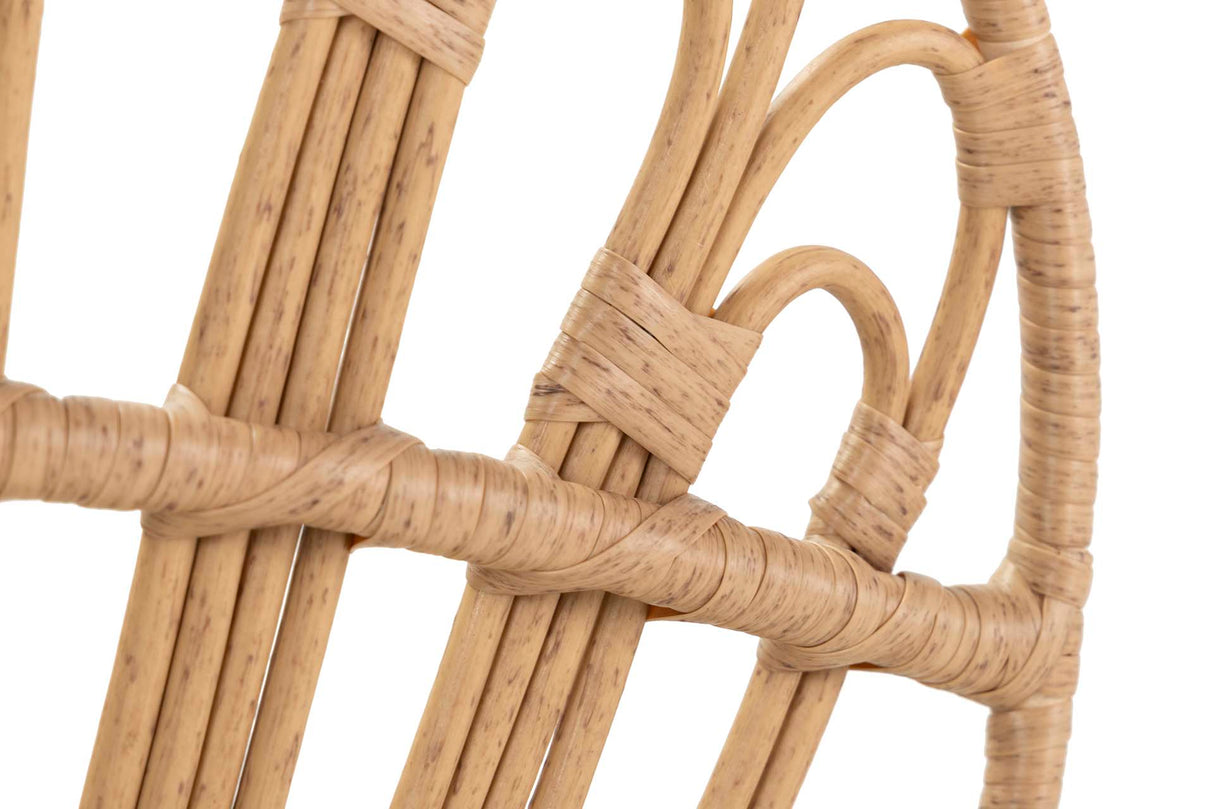 Schwarz natürlicher synthetischer Ratan 53x56x82 cm