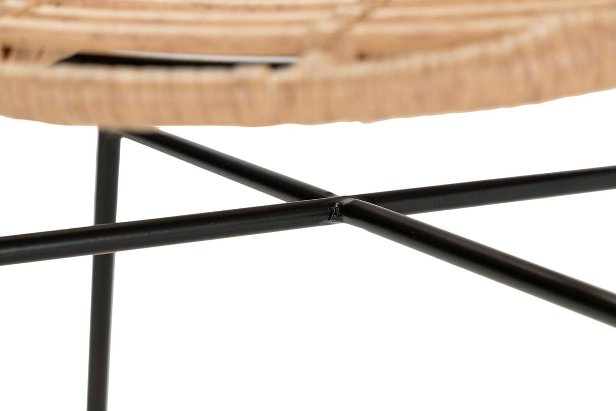 Schwarz natürlicher synthetischer Ratan 53x56x82 cm