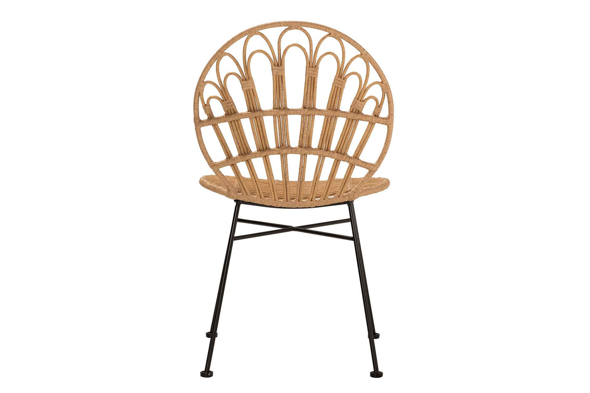 Schwarz natürlicher synthetischer Ratan 53x56x82 cm