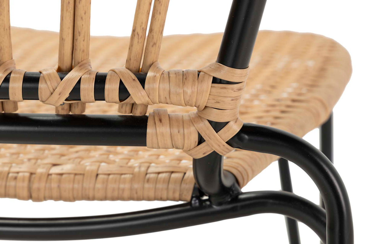 Sedia sintetica sintetica naturale nera 47x58x86 cm