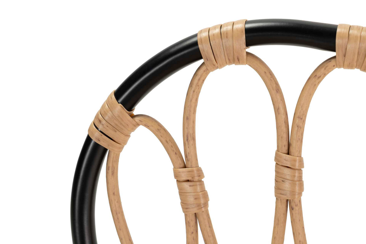 Sedia sintetica sintetica naturale nera 47x58x86 cm