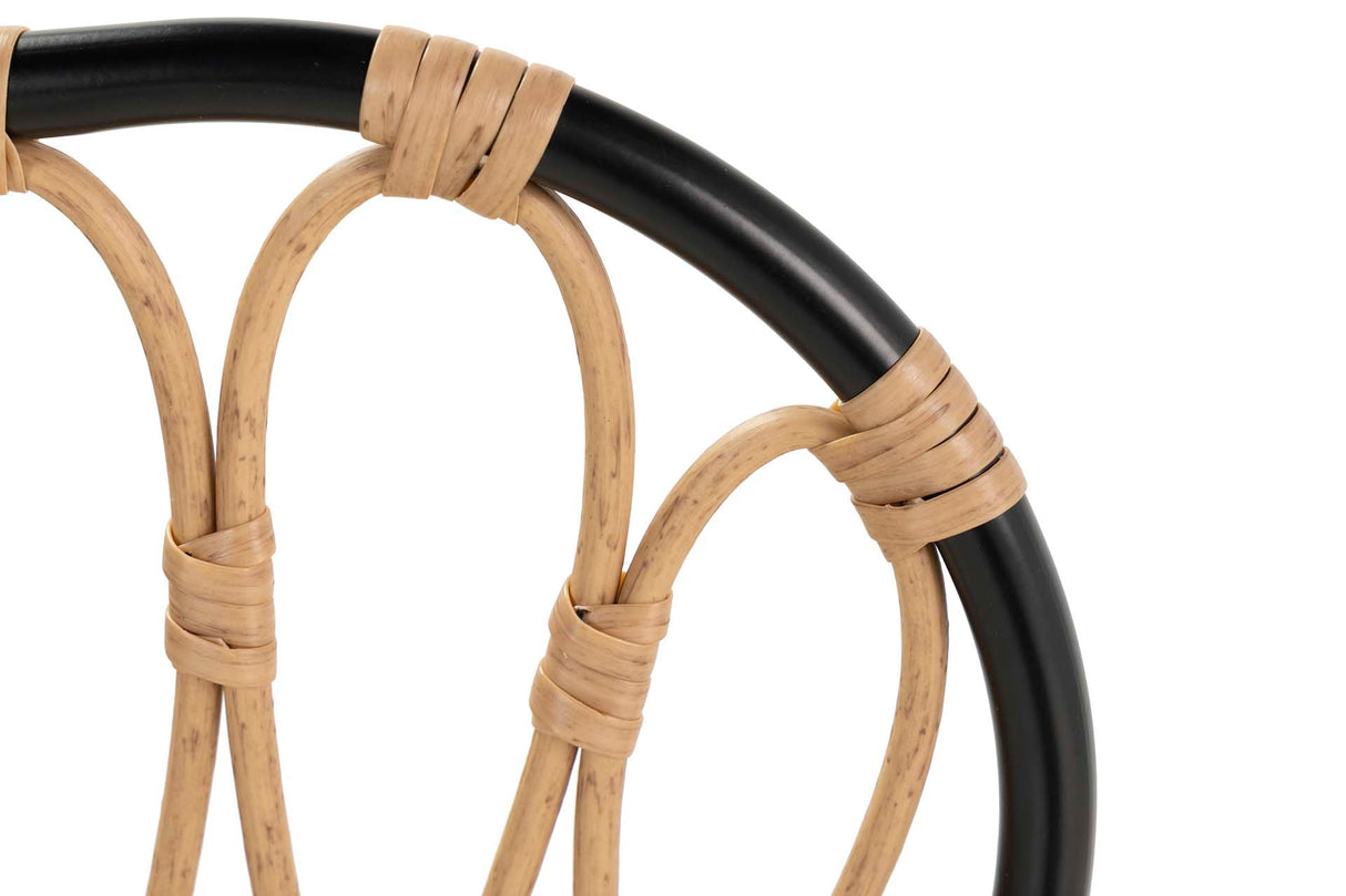 Sedia sintetica sintetica naturale nera 47x58x86 cm