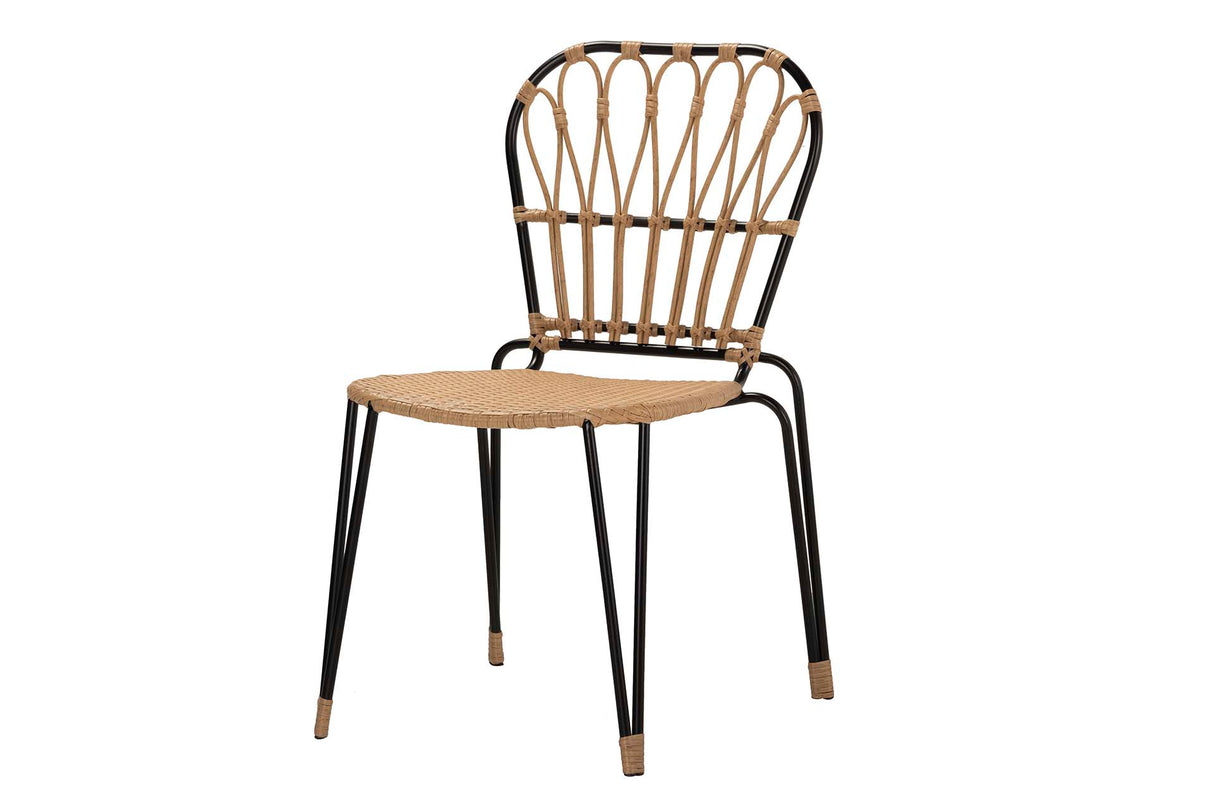 Sedia sintetica sintetica naturale nera 47x58x86 cm