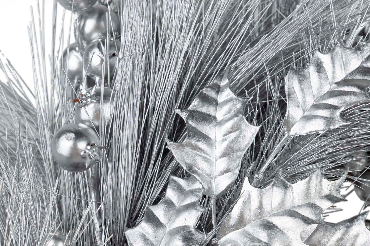 Diamètre argenté de la couronne de Noël 65 cm