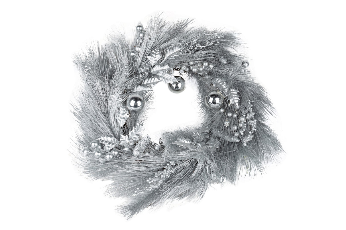 Diamètre argenté de la couronne de Noël 65 cm