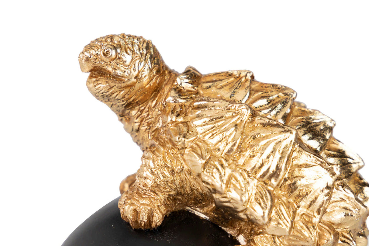 FIGURA TORTUGA BOLA DECORACION RESINA 10x8x15 CM